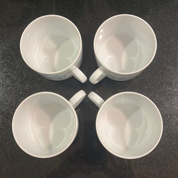 (4) Coffee / Tea Cups - Blue Climbing Creeper - Bridget Dobson - Picture 2 of 6